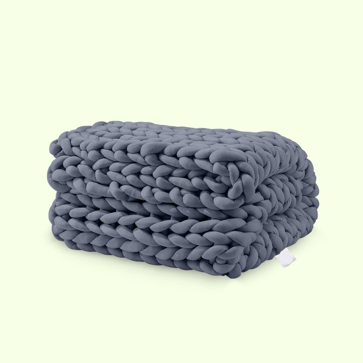 Handwoven-Style Chunky Knit Throw Blanket in Cream, Grey or White | Chunky Knit Texture for Cosy Nights | Throw Blankets