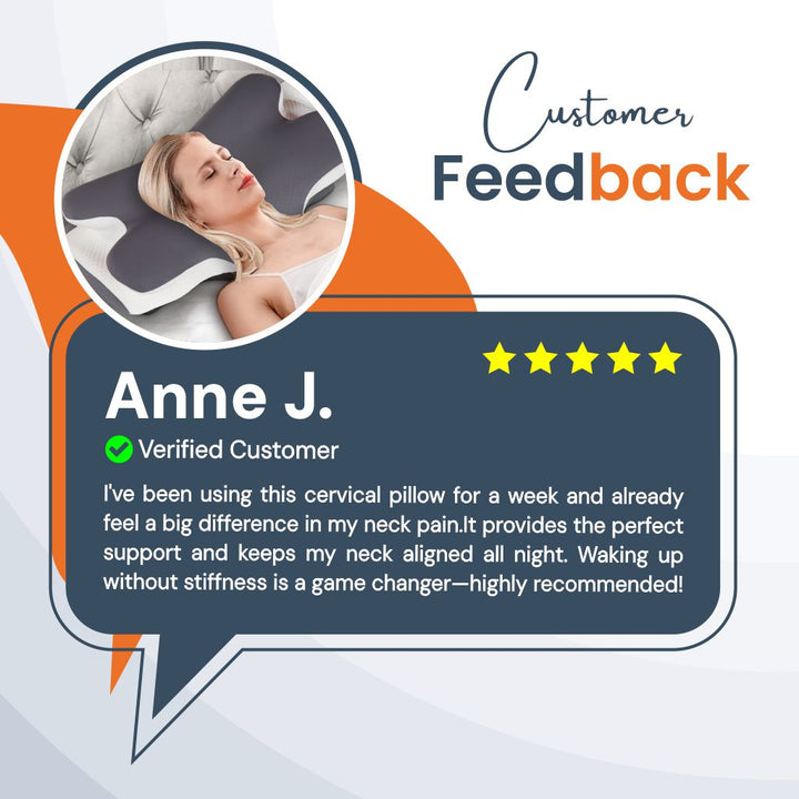 Cervical Pillow with Breathable Ice Silk Pillowcase Included | Cool Comfort From Head to Neck | Bed Pillows