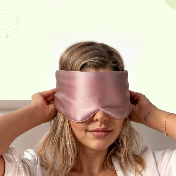 Padded Silk-Feel Sleep Eye Mask in Five Colours | Soft Padded Mask Blocks Out Light | Sleep Masks
