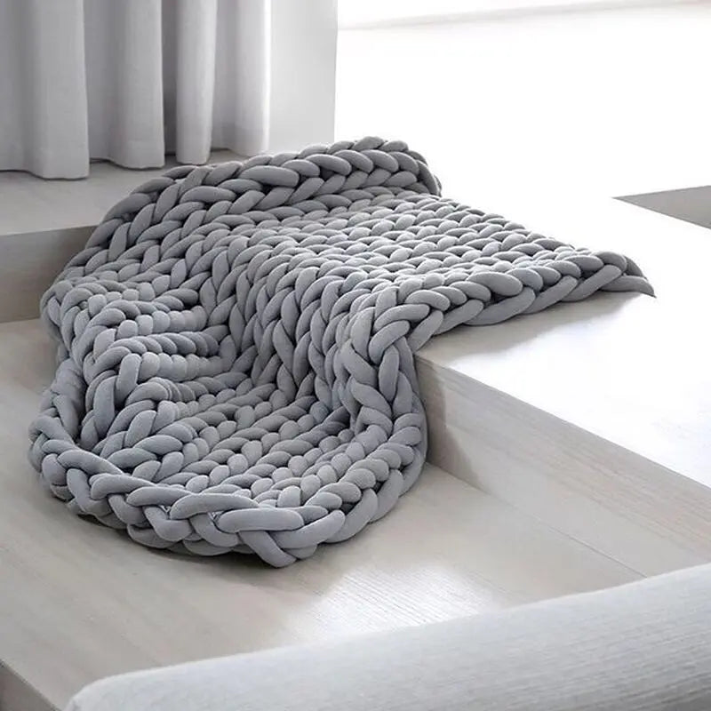 Handmade Chunky Knit Weighted Throw Blanket in Four Sizes from 1 kg to 8 kg | Weighted Chunky Knit Throw | Weighted Blankets