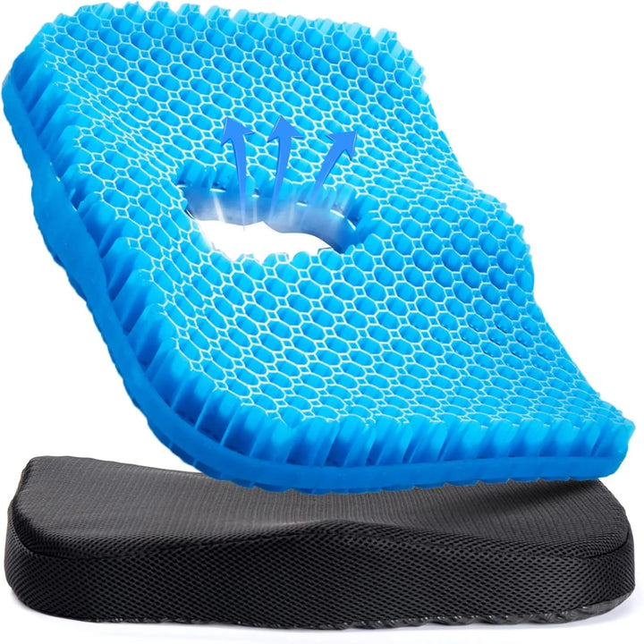 Honeycomb Gel Silicone Cooling Seat Cushion for Office and Travel | Cooler, Comfier Seating | Seat Cushions