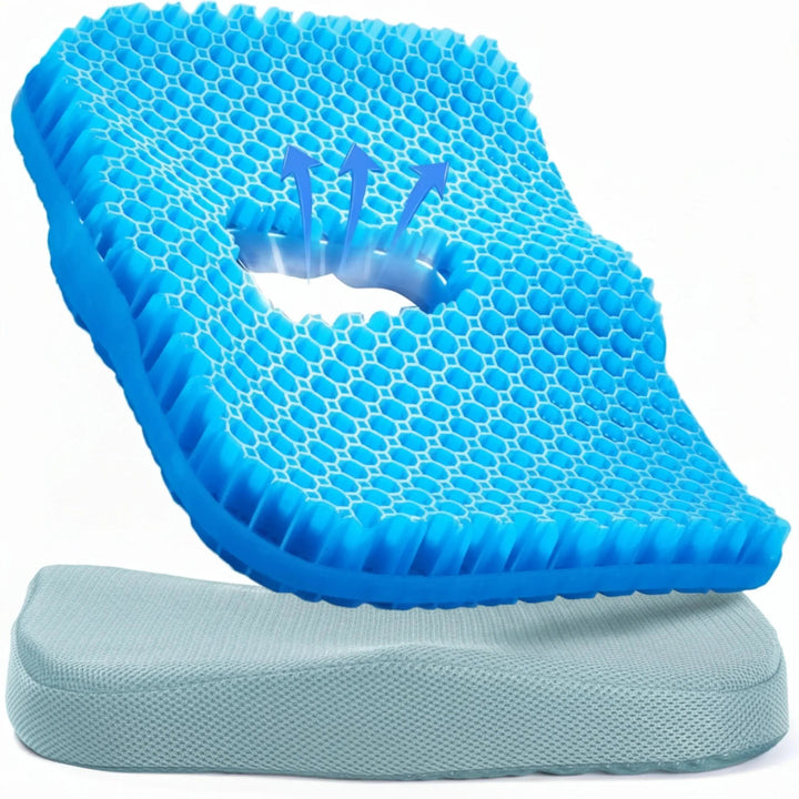 Cooling Honeycomb Gel Silicone Seat Cushion, 16 x 13in | Cooler Seating for Long Hours | Chair Cushions