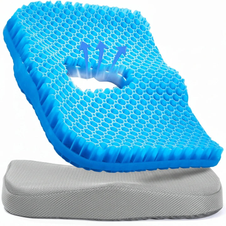 Cooling Honeycomb Gel Silicone Seat Cushion, 16 x 13in | Cooler Seating for Long Hours | Chair Cushions