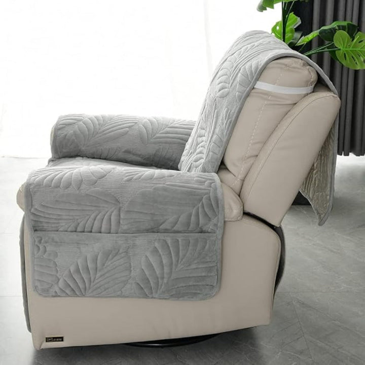 Leaf Pattern Non Slip Recliner Chair Cover, Universal 24 x 88.5 Inch | Leaf Pattern Recliner Cover, Non Slip | Recliner Covers