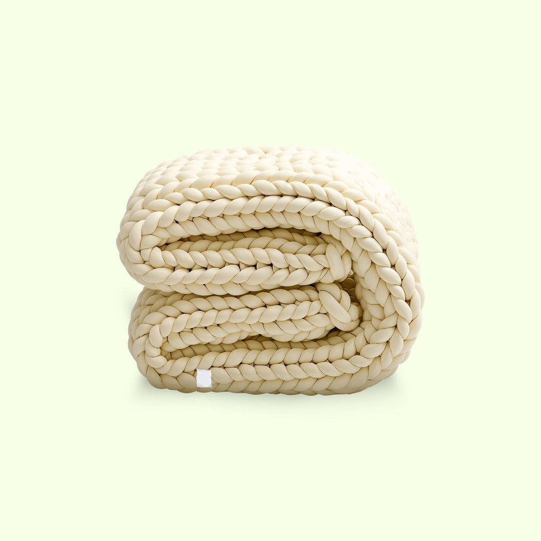 Handwoven-Style Chunky Knit Throw Blanket in Cream, Grey or White | Chunky Knit Texture for Cosy Nights | Throw Blankets