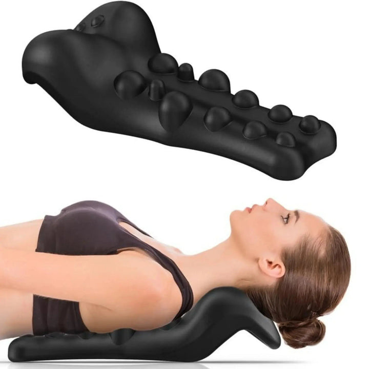 Ergonomic C-Curve Stretcher Pillow with Massage Points | Massage Points for Daily Relaxation | Massage Pillows