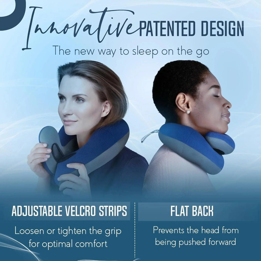 Double-Support Travel Neck Pillow for Long Trips | Side-to-Side Neck Support | Travel Pillows