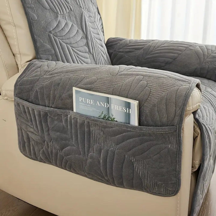 Leaf Pattern Non Slip Recliner Chair Cover, Universal 24 x 88.5 Inch | Leaf Pattern Recliner Cover, Non Slip | Recliner Covers