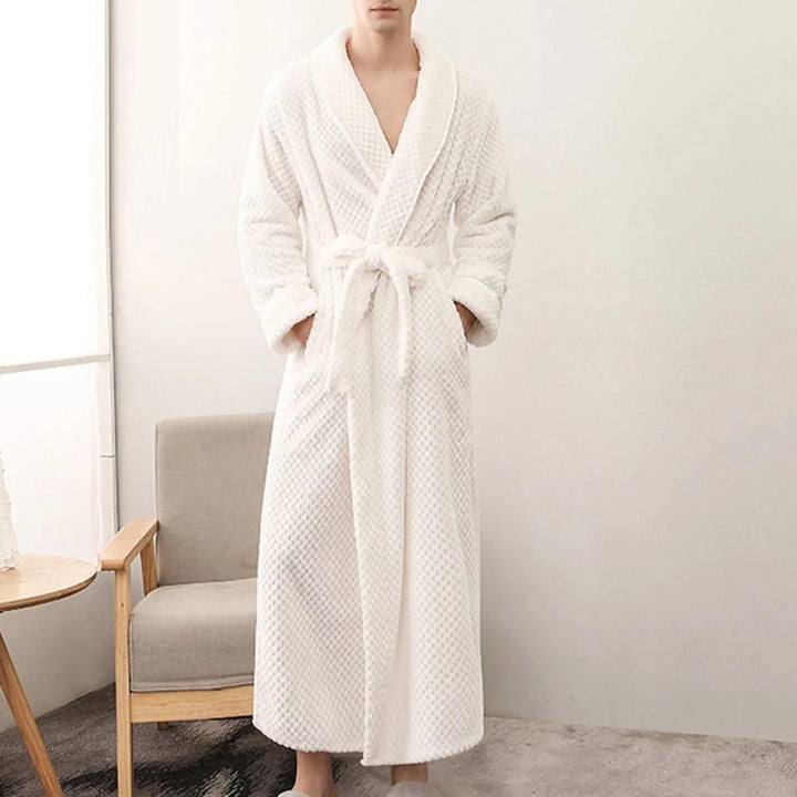 Unisex Fleece Winter Bathrobe with Pockets in Soft Plush Fabric | Warm Fleece for Cold Mornings | Robes