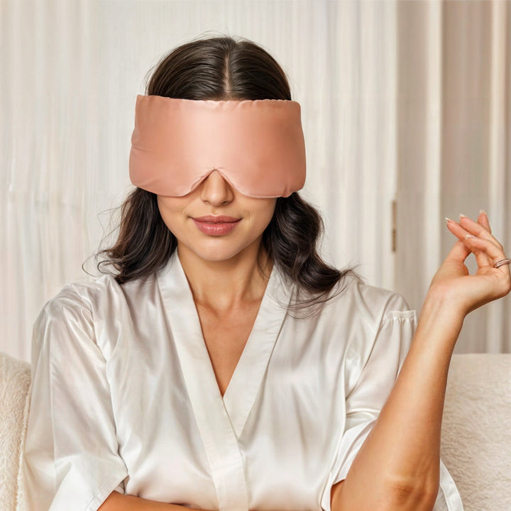 Padded Silk-Feel Sleep Eye Mask in Five Colours | Soft Padded Mask Blocks Out Light | Sleep Masks
