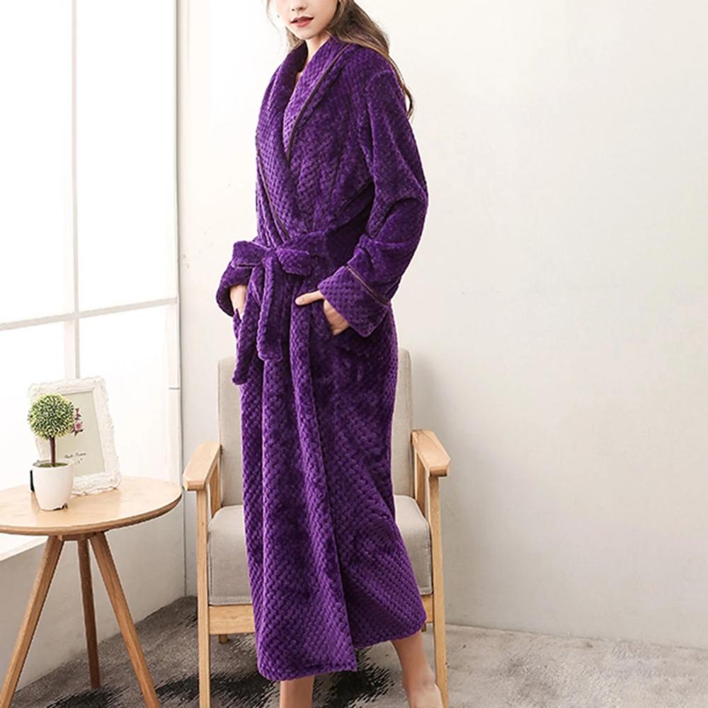 Unisex Fleece Winter Bathrobe with Pockets in Soft Plush Fabric | Warm Fleece for Cold Mornings | Robes