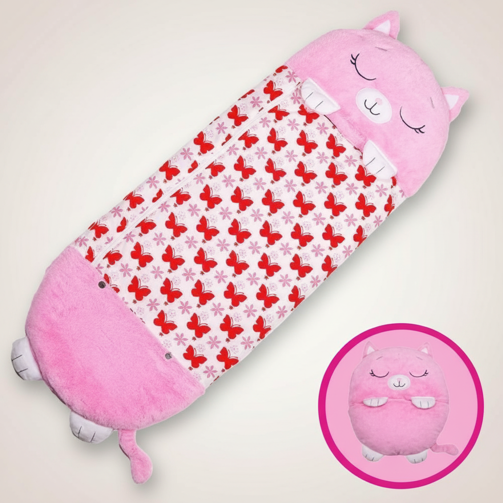 Animal Shape Kids Sleeping Bag That Folds into a Pillow | Fold-Away Animal Sleeping Bag | Kids Sleeping Bags