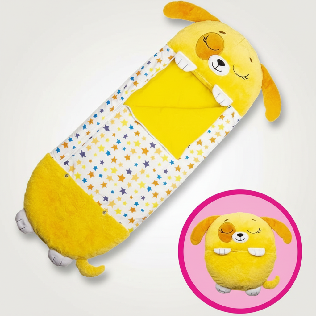 Animal Shape Kids Sleeping Bag That Folds into a Pillow | Fold-Away Animal Sleeping Bag | Kids Sleeping Bags