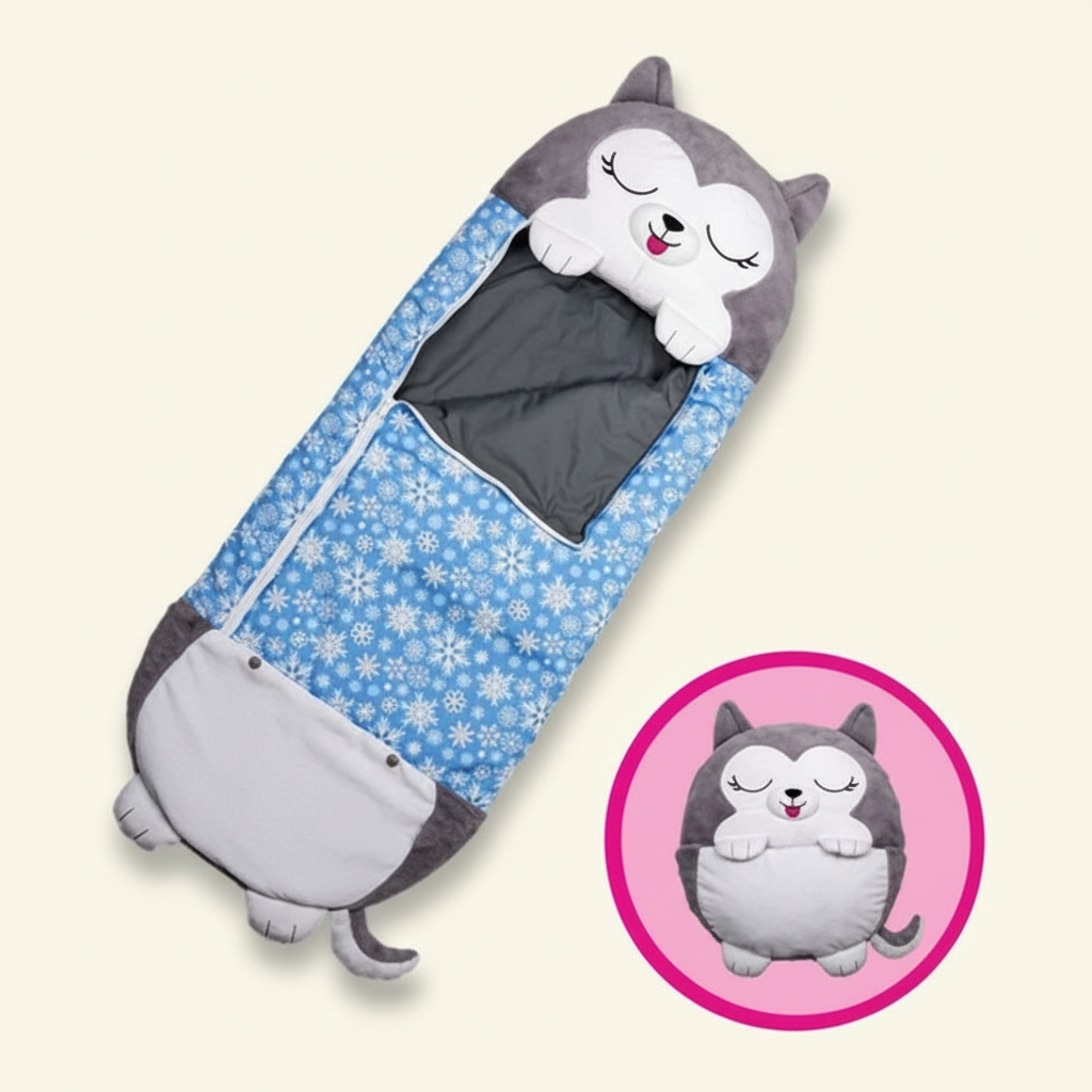 Animal Shape Kids Sleeping Bag That Folds into a Pillow | Fold-Away Animal Sleeping Bag | Kids Sleeping Bags