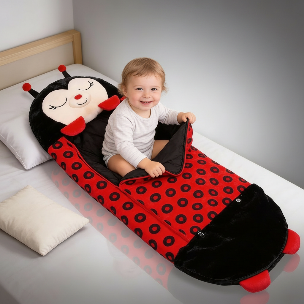 Animal Shape Kids Sleeping Bag That Folds into a Pillow | Fold-Away Animal Sleeping Bag | Kids Sleeping Bags