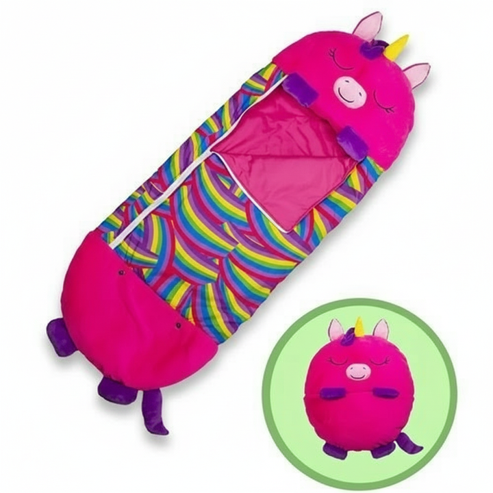 Animal Shape Kids Sleeping Bag That Folds into a Pillow | Fold-Away Animal Sleeping Bag | Kids Sleeping Bags