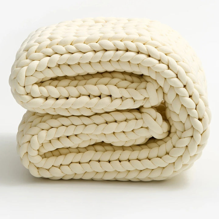 Handmade Chunky Knit Weighted Throw Blanket in Four Sizes from 1 kg to 8 kg | Weighted Chunky Knit Throw | Weighted Blankets