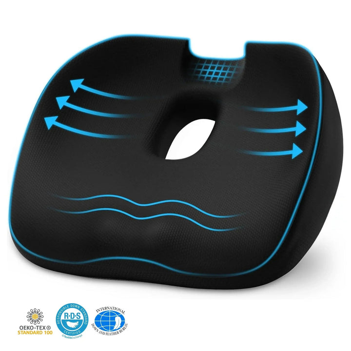 Ergonomic Donut Seat Cushion with Center Opening for Office and Car | Comfortable Sitting With a Cutout | Chair Cushions
