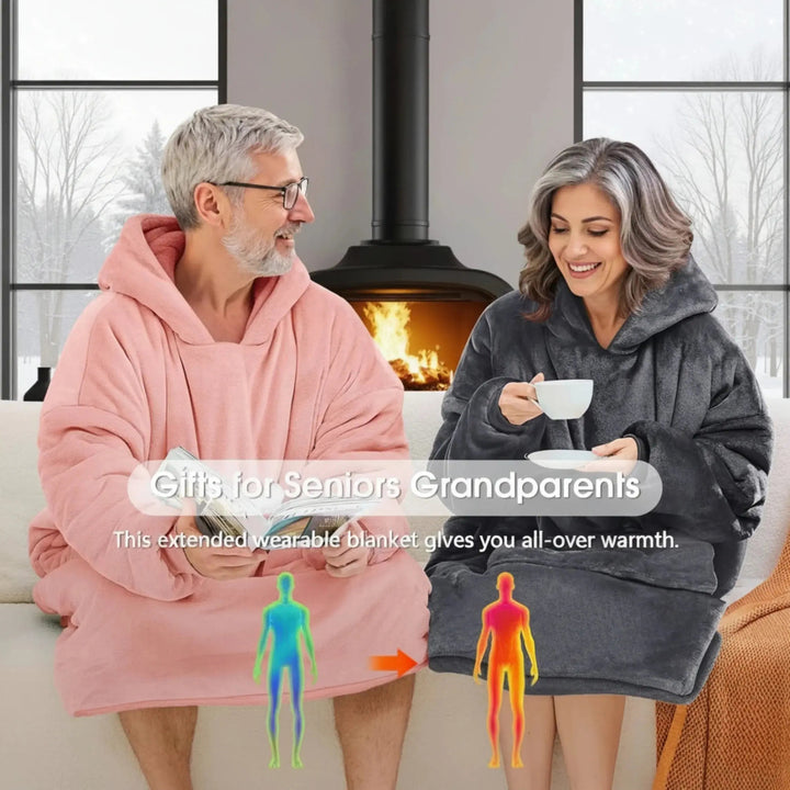 Double Fleece Hooded Pullover with Front Pocket for Winter Lounging | Cosy Warmth for Chilly Days | Loungewear