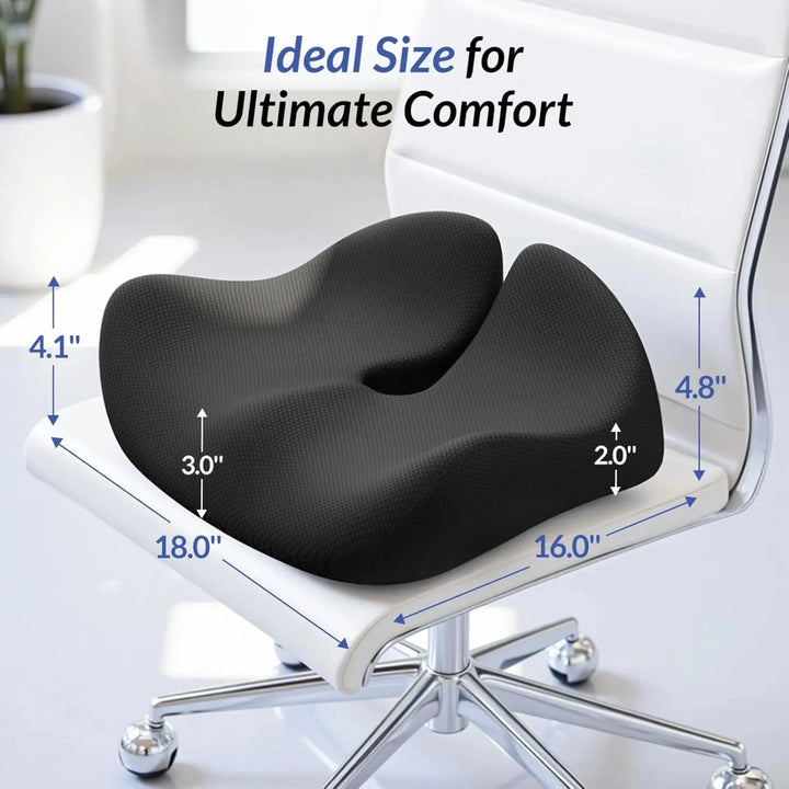 U-Shaped Memory Foam Seat Cushion with Non-Slip Base for Car and Office | U-Shaped Cushion for Everyday Seating | Seat Cushions
