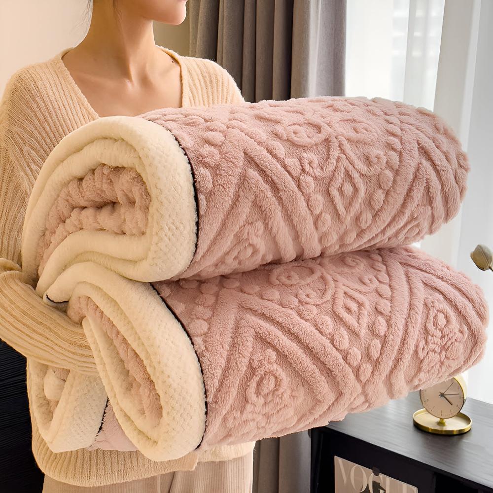 Mandala Carved Velvet Sherpa Blanket for Year-Round Warmth | Carved Mandala, Sherpa Backing | Throw Blankets