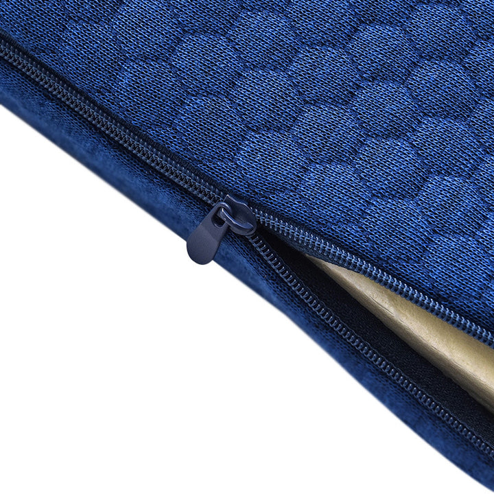 Contoured memory foam pillow with zip cover