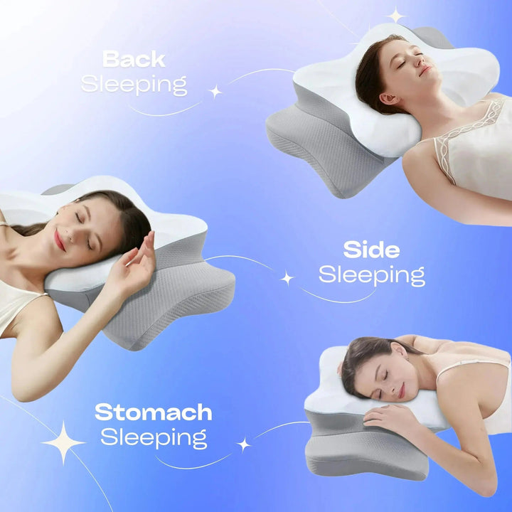 Ultra Cooling Memory Foam Contour Pillow with Breathable Cover | Cool, Steady Support for Sleepers | Bed Pillows