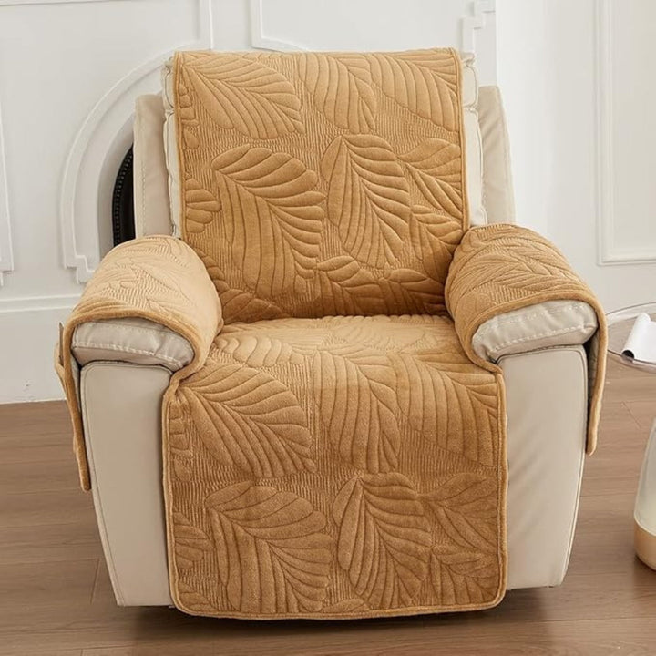 Leaf Pattern Non Slip Recliner Chair Cover, Universal 24 x 88.5 Inch | Leaf Pattern Recliner Cover, Non Slip | Recliner Covers