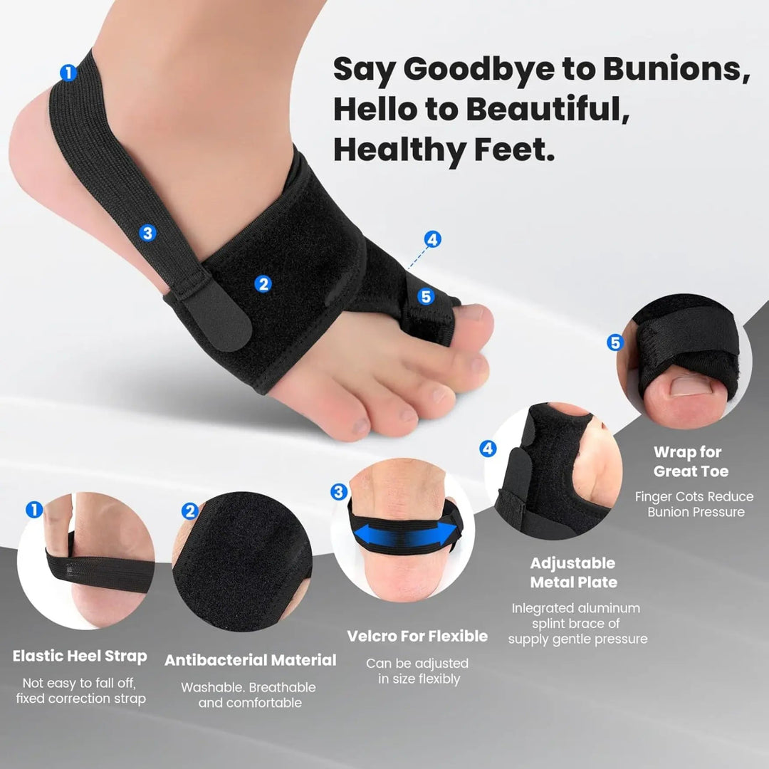 Bunion Support Toe Straightener Sleeve with Breathable Splint, Left and Right | Comfortable Big Toe Support | Foot Supports