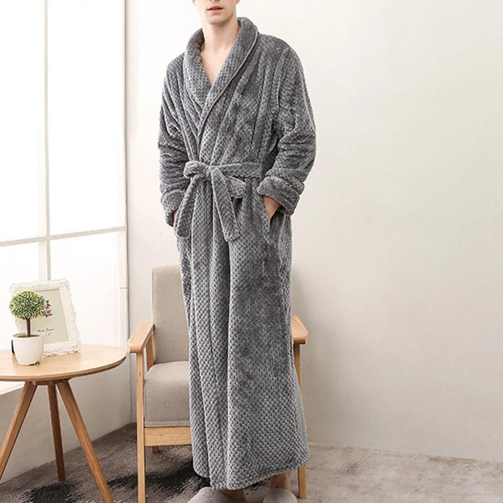 Unisex Fleece Winter Bathrobe with Pockets in Soft Plush Fabric | Warm Fleece for Cold Mornings | Robes