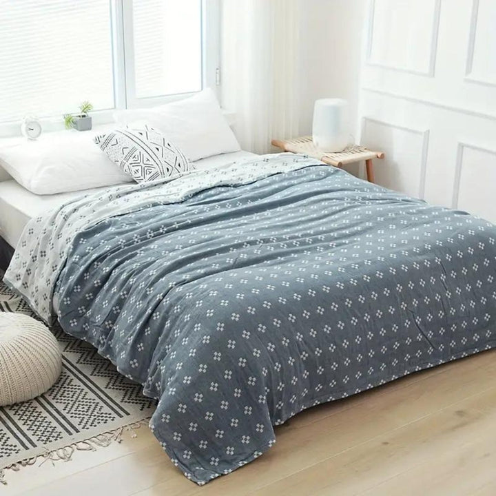 Diamond Dot Three-Layer Cotton Gauze Comfort Blanket, Five Colours | Three-Layer Gauze, Diamond Dots | Throw Blankets