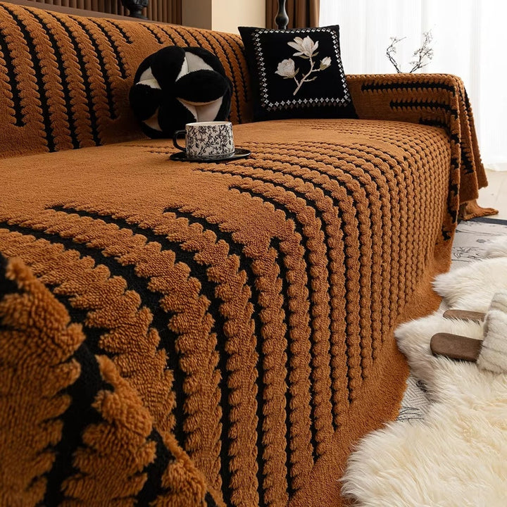 Vintage Tufted Plush Microfiber Sofa Cover, Thick 71 Inch Wide | Thick Tufted Plush Sofa Warmth | Sofa Covers