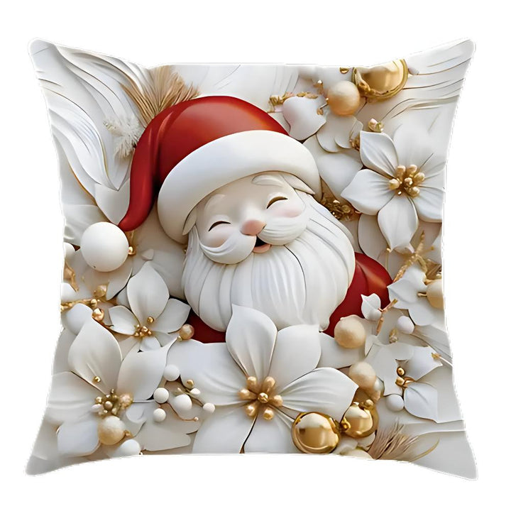Christmas Velvet Cushion Covers, 4 Pack with Hidden Zip | Four Festive Designs in Velvet | Throw Pillows