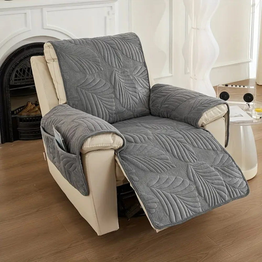 Leaf Pattern Non Slip Recliner Chair Cover, Universal 24 x 88.5 Inch | Leaf Pattern Recliner Cover, Non Slip | Recliner Covers