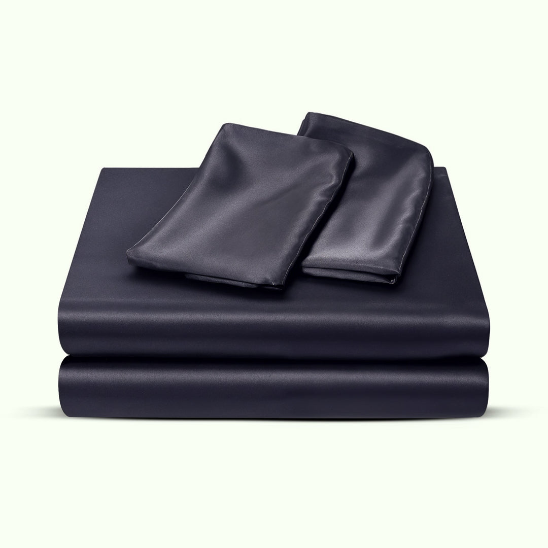 Satin Deep Pocket Bed Sheet Set in Five Rich Colours | Silky Satin Feel for Smoother Sleep | Bedding Sets