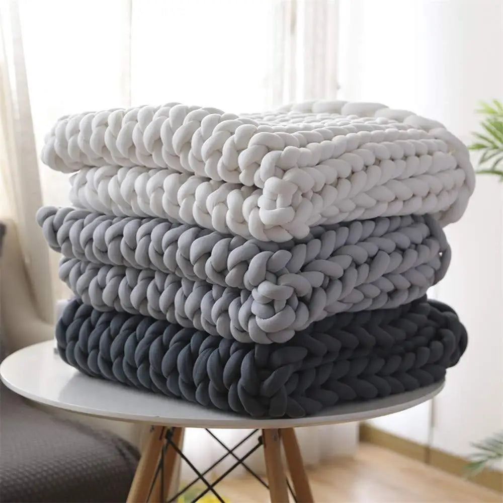 Handmade Chunky Knit Weighted Throw Blanket in Four Sizes from 1 kg to 8 kg | Weighted Chunky Knit Throw | Weighted Blankets
