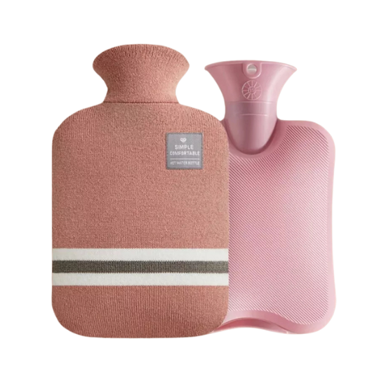 2L Hot and Cold Water Bag with Soft Knitted Cover in Six Colours | Warmth or Chill in a Knitted Cover | Hot Water Bottles