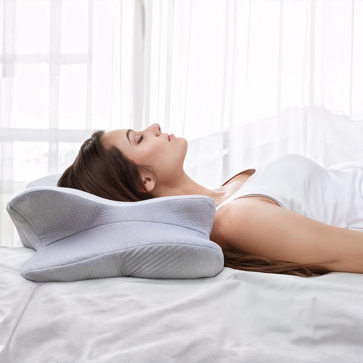 Butterfly Memory Foam Neck Pillow 2.0 with Upgraded Design | Upgraded Butterfly Neck Support | Bed Pillows