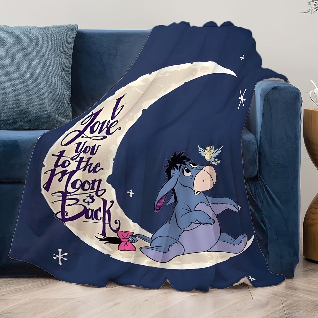 Soft Flannel Fleece Throw Blanket with Playful Character Design in Three Sizes | Snug Flannel Fleece for Couch or Bed | Throw Blankets
