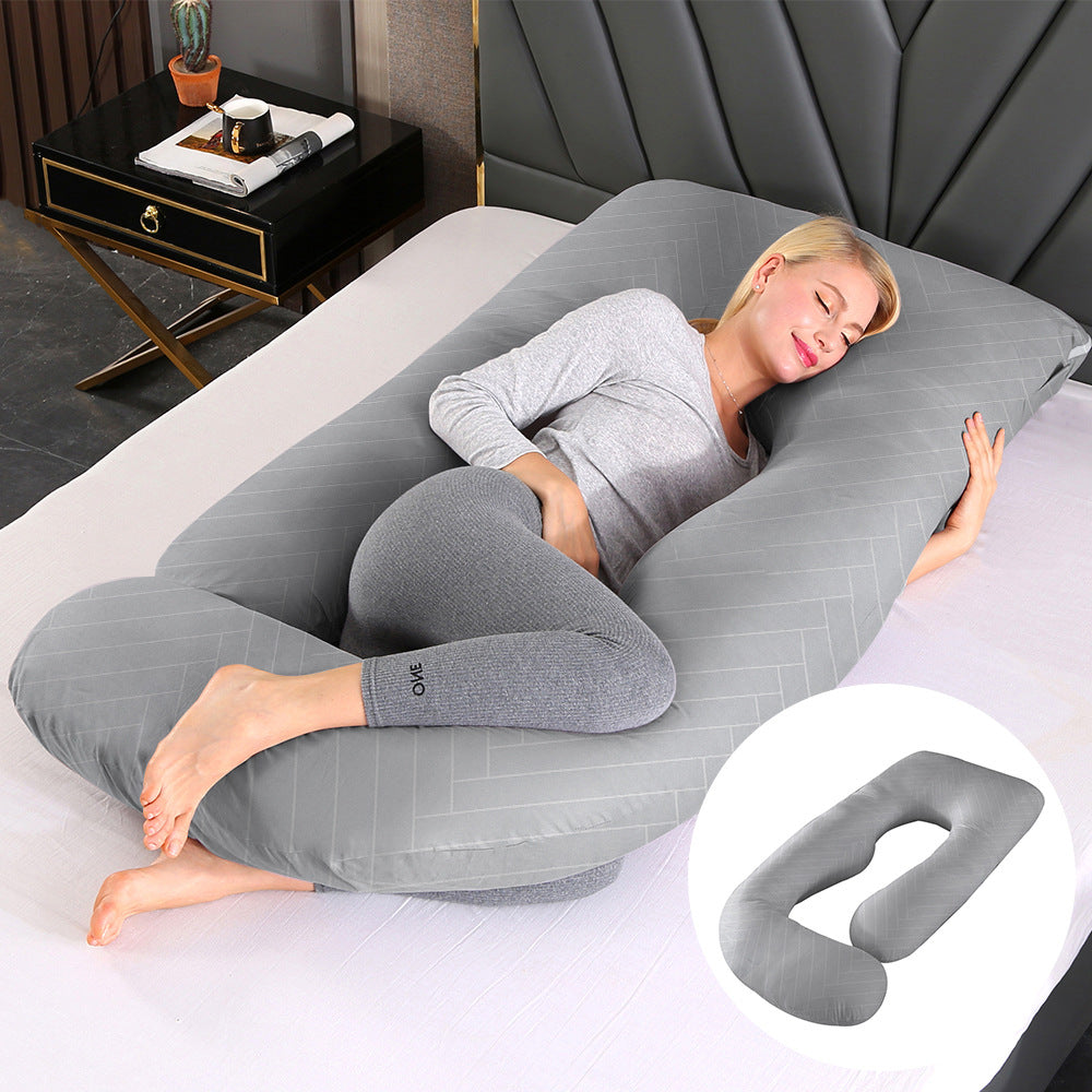 U-Shaped Full Body Pillow with Removable Cover