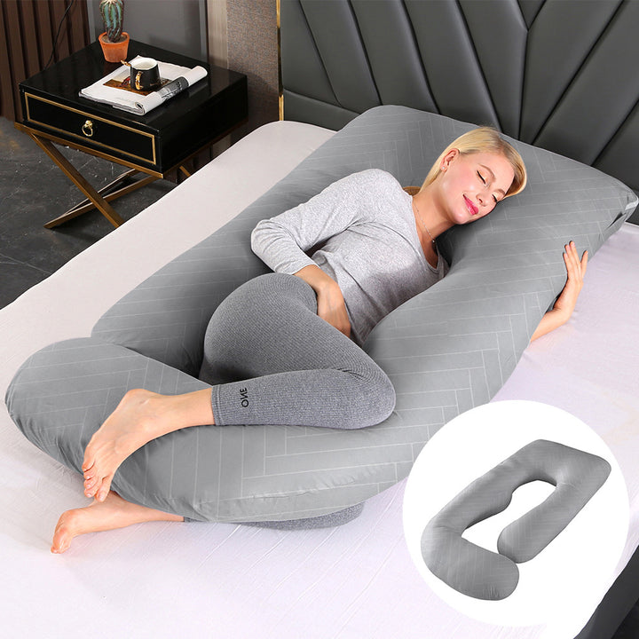 U-Shaped Full Body Pillow with Removable Cover