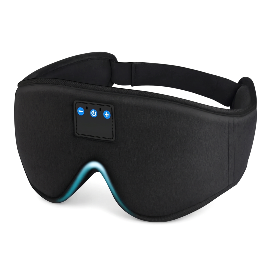 3D Contoured Bluetooth Sleep Mask with Built-In Headphones | Light-Blocking Comfort with Sound | Sleep Masks