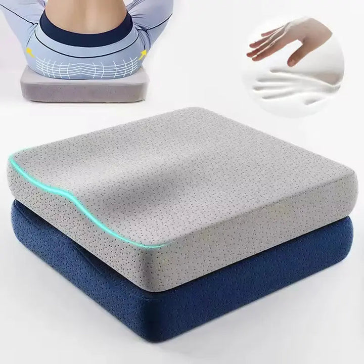 Dual-Layer Memory Foam Seat Cushion with Anti-Slip Base | Settled Comfort for Long Sits | Seat Cushions