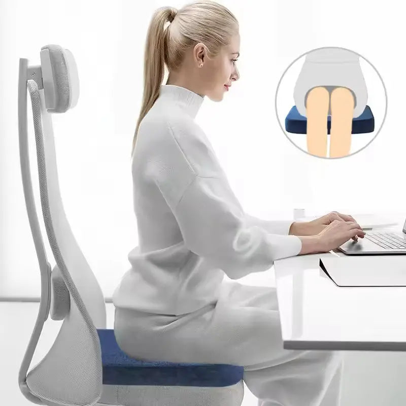 Dual-Layer Memory Foam Seat Cushion with Anti-Slip Base | Settled Comfort for Long Sits | Seat Cushions