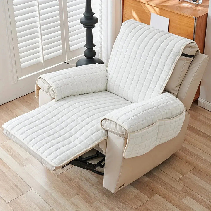 Washable Recliner Chair Slipcover with Elastic Straps for Kids and Pets | Stretch Slipcover for Recliners | Chair Covers