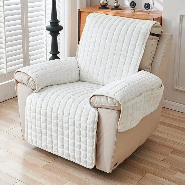 Washable Recliner Chair Slipcover with Elastic Straps for Kids and Pets | Stretch Slipcover for Recliners | Chair Covers
