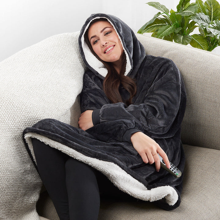 Oversized Hooded Wearable Blanket with Front Pocket, One Size | Hooded Blanket With a Pocket | Wearable Blankets