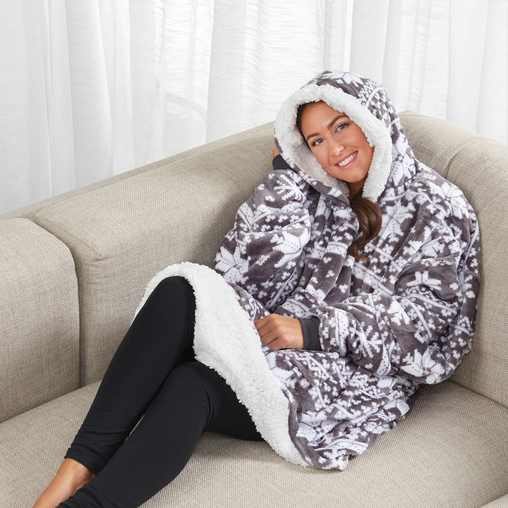 Oversized Hooded Wearable Blanket with Front Pocket, One Size | Hooded Blanket With a Pocket | Wearable Blankets