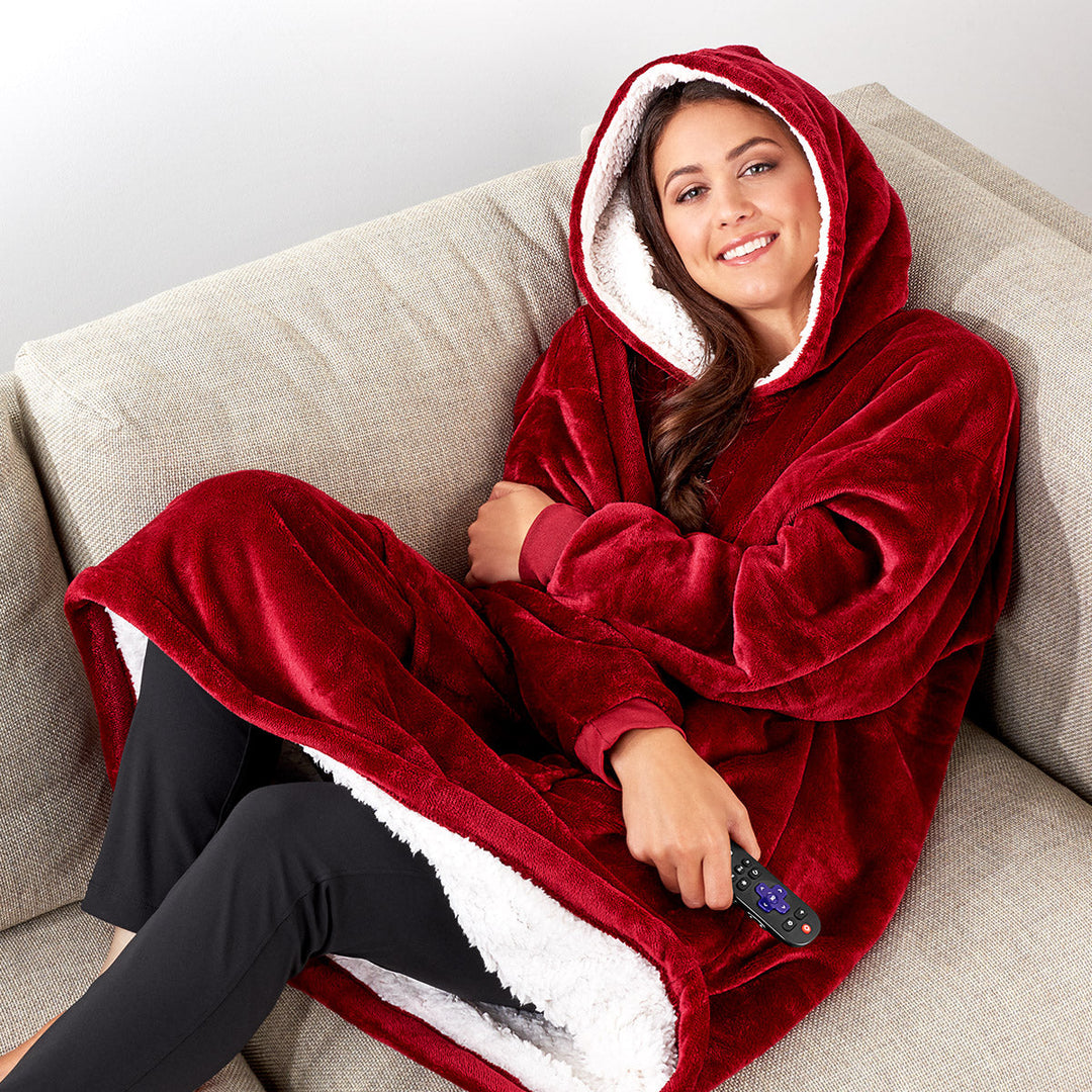 Oversized Hooded Wearable Blanket with Front Pocket, One Size | Hooded Blanket With a Pocket | Wearable Blankets