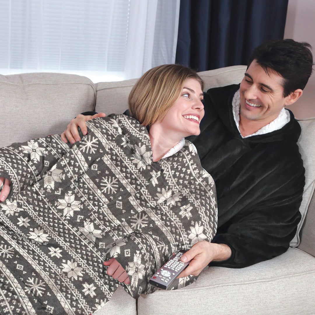 Oversized Hooded Wearable Blanket with Front Pocket, One Size | Hooded Blanket With a Pocket | Wearable Blankets